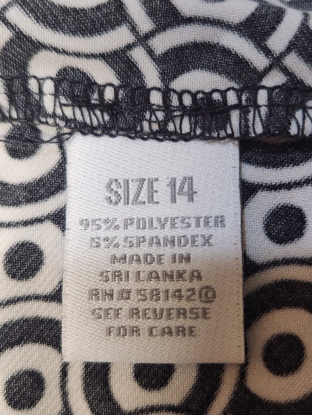 Dressbarn Women's Midi Black & White Dress Size 14 - Picture 6 of 6